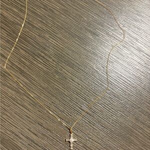 Gold Cross Pendant Necklace - Women’s Delicate Chain